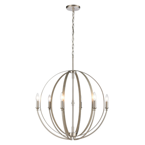 Rotunde Six Light Chandelier in Beechwood (45|81466/6)