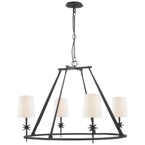 Etoile Four Light Chandelier in Blackened Rust (268|S 5315BR-L)