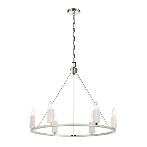 White Stone Six Light Chandelier in Polished Nickel (45|69347/6)