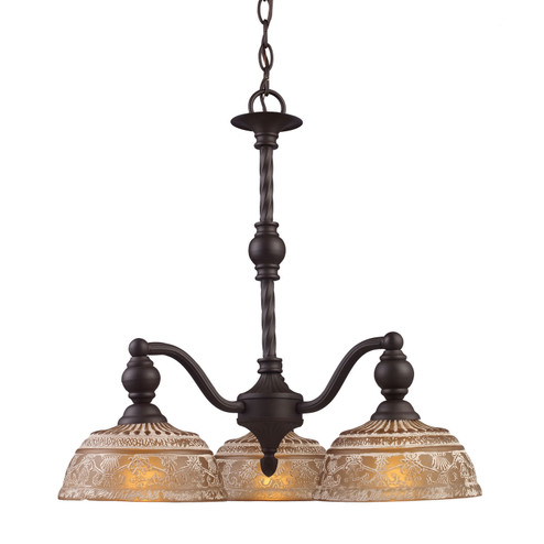 Norwich Three Light Chandelier in Oiled Bronze (45|66196-3)