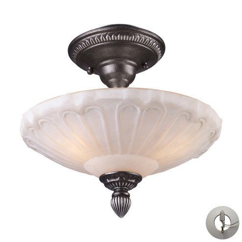 Restoration Three Light Semi Flush Mount in Dark Silver (45|66092-3-LA)