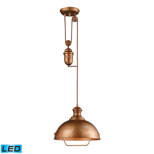 Farmhouse LED Pendant in Bellwether Copper (45|65061-1-LED)