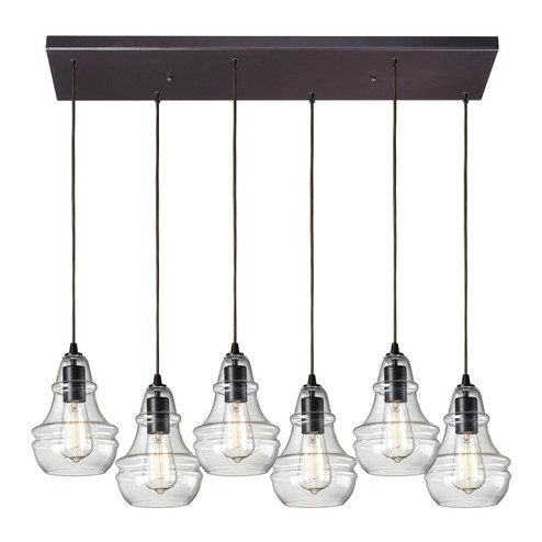 Menlow Park Six Light Pendant in Oiled Bronze (45|60047-6RC)