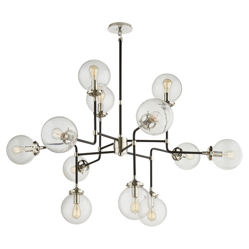 bistro 12 Light Chandelier in Polished Nickel (268|S 5022PN-CG)