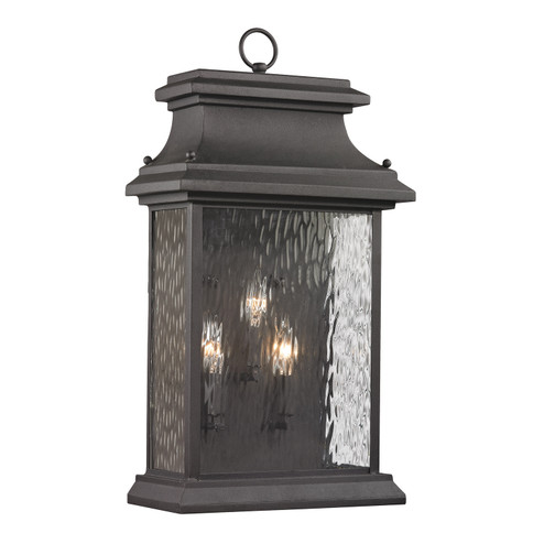 Forged Provincial Three Light Outdoor Wall Sconce in Charcoal (45|47054/3)