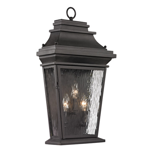 Forged Provincial Three Light Outdoor Wall Sconce in Charcoal (45|47053/3)