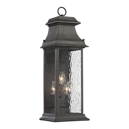 Forged Provincial Three Light Outdoor Wall Sconce in Charcoal (45|47051/3)