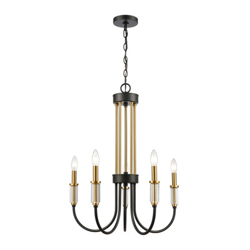 Glendon Five Light Chandelier in Matte Black (45|46345/5)