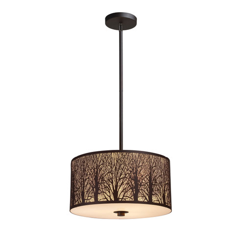 Woodland Sunrise Three Light Pendant in Aged Bronze (45|31074/3)