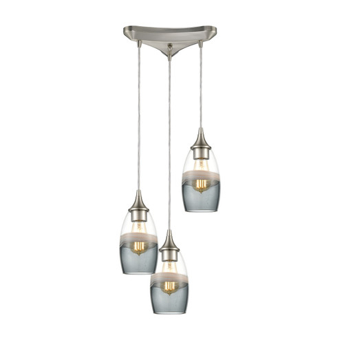 Sutter Creek Three Light Pendant in Satin Nickel (45|25098/3)