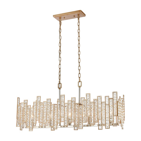 Equilibrium Five Light Linear Chandelier in Polished Nickel (45|12136/5)