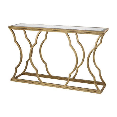 Metal Cloud Console Table in Antique Gold Leaf (45|114-116)