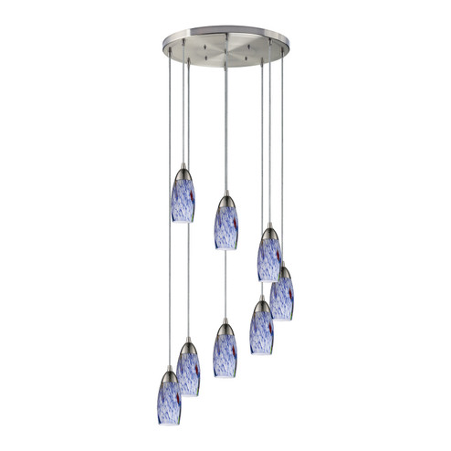 Milan Eight Light Pendant in Satin Nickel (45|110-8R-BL)