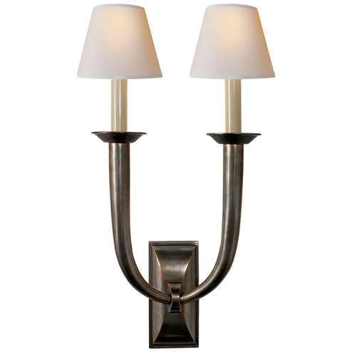 French Deco Horn Two Light Wall Sconce in Bronze (268|S 2021BZ-NP)