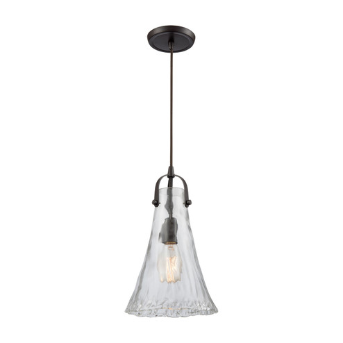 Hand Formed Glass One Light Mini Pendant in Oil Rubbed Bronze (45|10555/1)