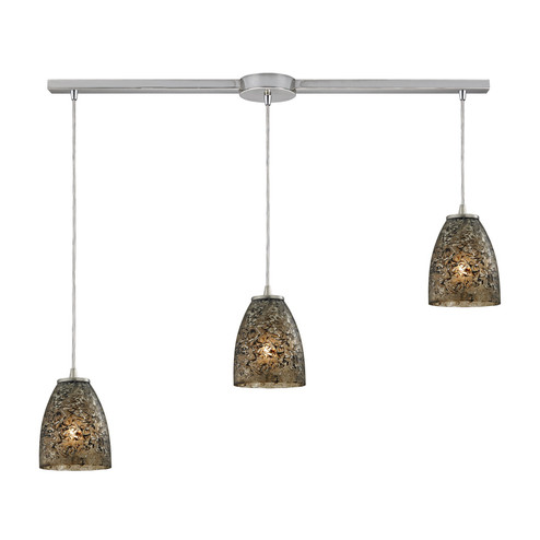 Fissure Three Light Pendant in Satin Nickel (45|10465/3L-BRF)