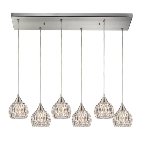 Kersey Six Light Pendant in Satin Nickel (45|10342/6RC)