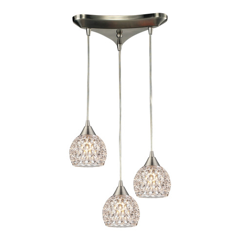 Kersey Three Light Pendant in Satin Nickel (45|10341/3)