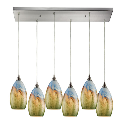 Geologic Six Light Pendant in Satin Nickel (45|10077/6RC)