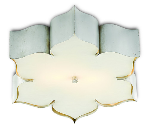 Grand Lotus Collection Two Light Flush Mount in Contemporary Silver Leaf (142|9999-0042)