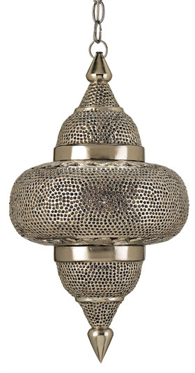 Tangiers Nickel Pendant One Light Pendant in Nickel/Copper/Lacquer/Amber (142|9103)
