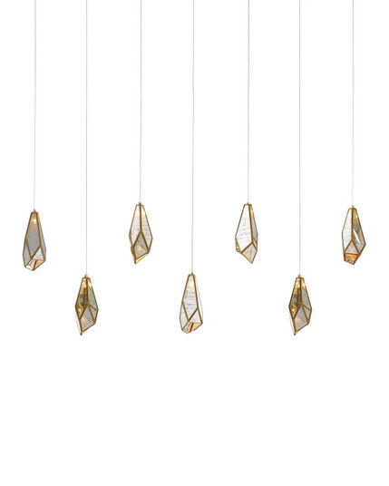 Glace Seven Light Pendant in Raj Mirror/Antique Brass/Silver (142|9000-1059)
