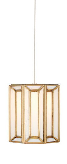 Daze Collection One Light Pendant in White/Antique Brass (142|9000-0888)