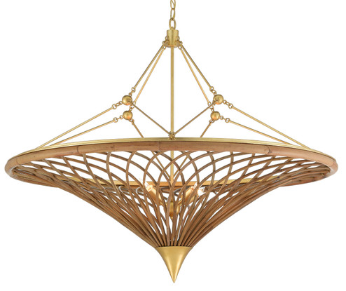 Gaborone Chandelier Four Light Chandelier in Natural/Contemporary Gold Leaf (142|9000-0560)