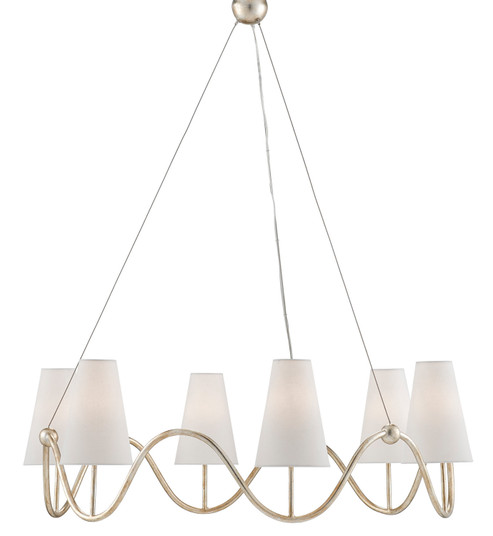Kadir Silver Chandelier Six Light Chandelier in Silver Granello (142|9000-0526)