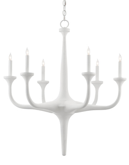 Albion White Chandelier Six Light Chandelier in Gesso White (142|9000-0255)