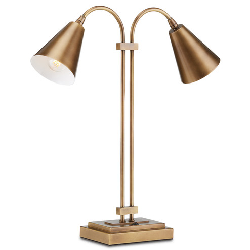 Symmetry Two Light Desk Lamp in Antique Brass (142|6000-0784)