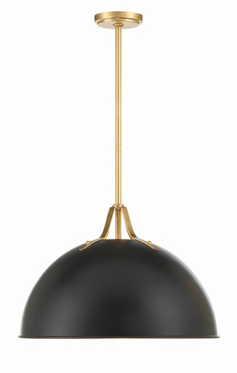 Soto One Light Pendant in Matte Black + Antique Gold (60|SOT-18015-MK-GA)