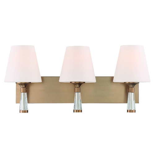 Ramsey Three Light Bathroom Vanity in Vibrant Gold (60|RAM-A3403-VG)