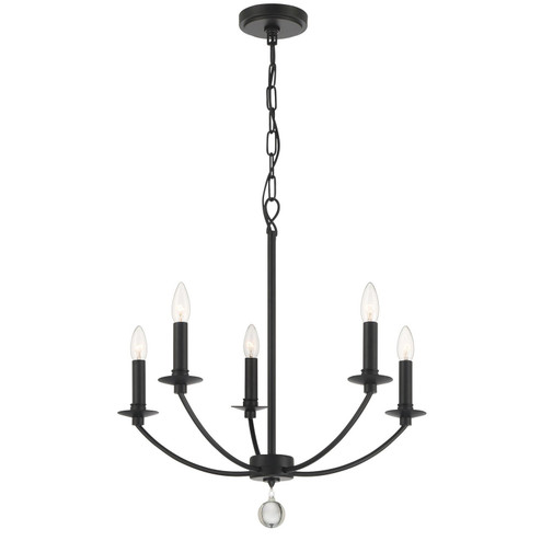 Mila Five Light Chandelier in Black (60|MIL-8005-BK)