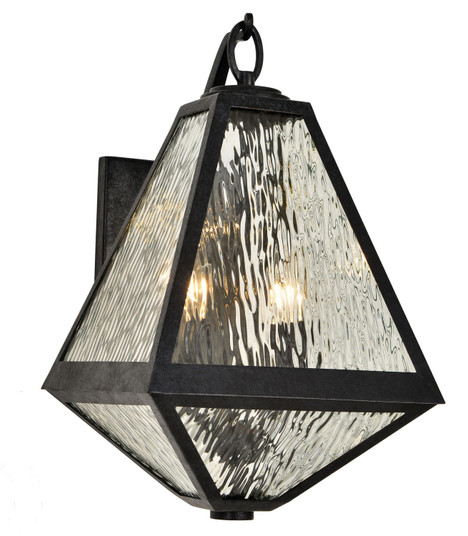 Glacier Two Light Outdoor Wall Sconce in Black Charcoal (60|GLA-9722-WT-BC)