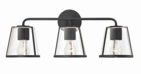 Fulton Three Light Bath in Black (60|FUL-913-BK-CL)