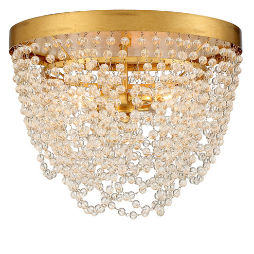 Fiona Three Light Flush Mount in Antique Gold (60|FIO-A9103-GA-CL)