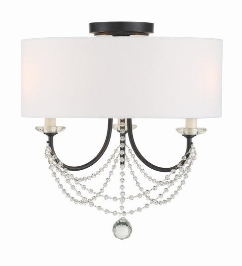 Delilah Three Light Semi Flush Mount in Matte Black (60|DEL-90803-MK_CEILING)