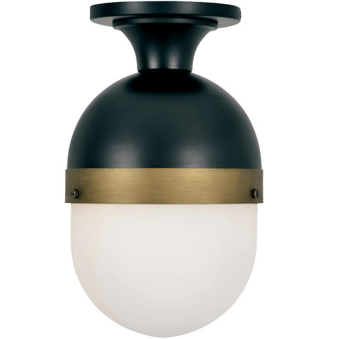 Capsule One Light Outdoor Semi Flush Mount in Matte Black / Textured Gold (60|CAP-8500-MK-TG)