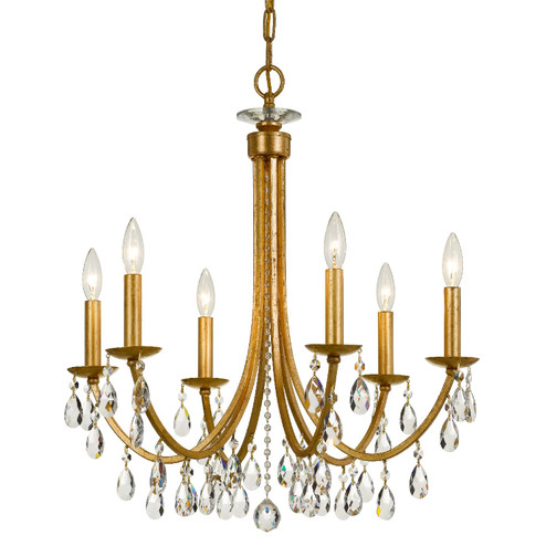 Bridgehampton Six Light Chandelier in Antique Gold (60|8826-GA-CL-MWP) Bridgehampton Six Light Chandelier in Antique Gold (60|8826-GA-CL-MWP)