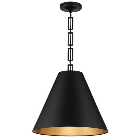 Alston Three Light Chandelier in Matte Black + Antique Gold (60|8687-MK-GA)