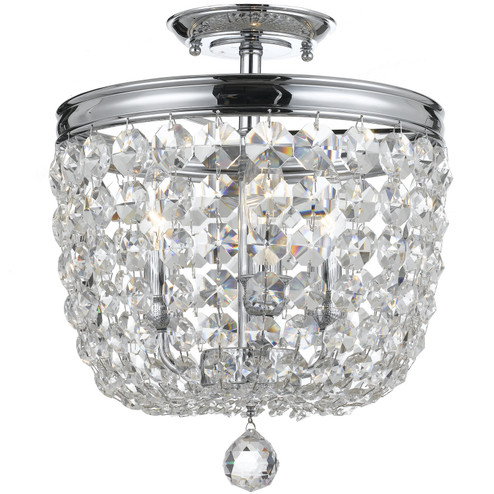 Archer Three Light Semi Flush Mount in Polished Chrome (60|783-CH-CL-SAQ)