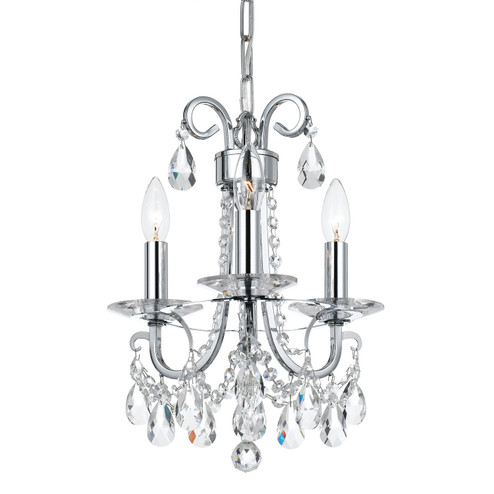 Othello Three Light Mini Chandelier in Polished Chrome (60|6823-CH-CL-SAQ)