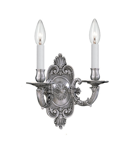 Cast Brass Wall Mount Two Light Wall Sconce in Pewter (60|642-PW)