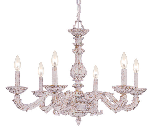 Paris Market Six Light Chandelier in Antique White (60|5126-AW)