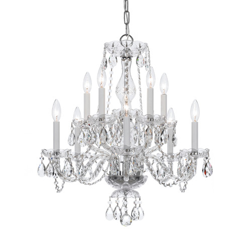 Traditional Crystal Ten Light Chandelier in Polished Chrome (60|5080-CH-CL-S)