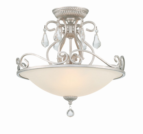 Ashton Three Light Semi Flush Mount in Olde Silver (60|5010-OS-CL-S)