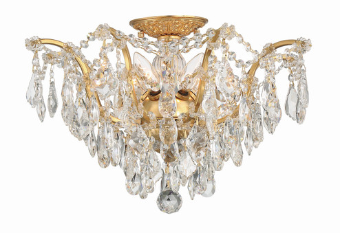 Filmore Five Light Flush Mount in Antique Gold (60|4457-GA-CL-S)