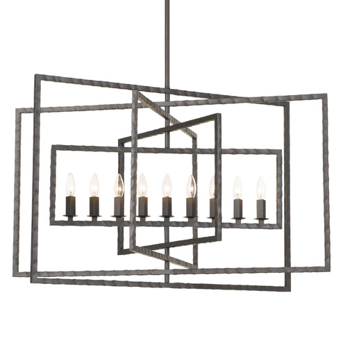 Capri Nine Light Chandelier in Raw Steel (60|337-RS)