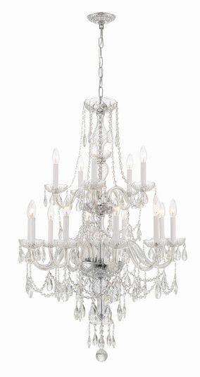 Traditional Crystal 15 Light Chandelier in Polished Chrome (60|1155-CH-CL-MWP)